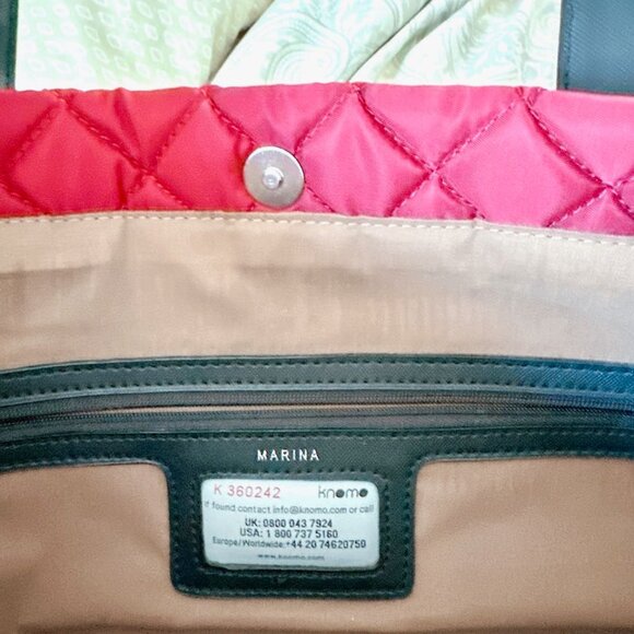 KNOMO MARINA TOTE BAG - RED AND BLACK EXPANDABLE LAPTOP 18" LARGE - Picture 14 of 14
